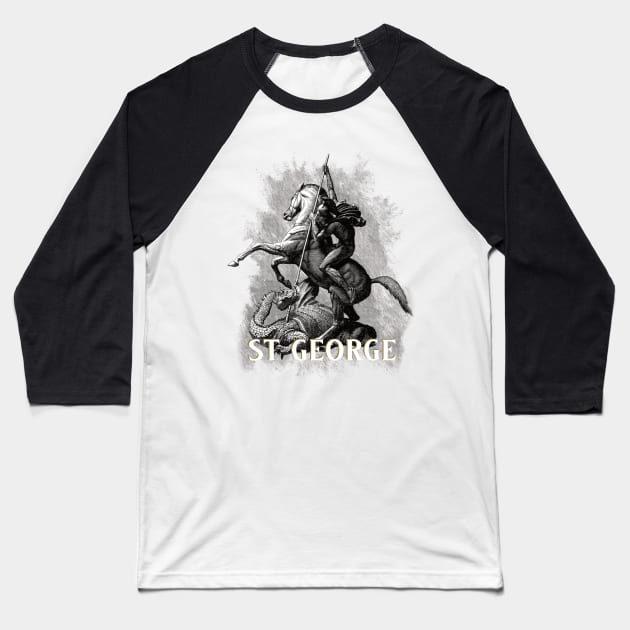 Saint George Dragonslayer Baseball T-Shirt by Beltschazar